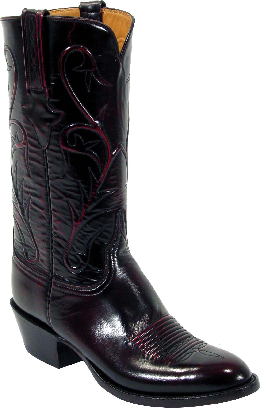 Lucchese Men's Western Black Cherry Brush Off Goat - Boots n Britches
