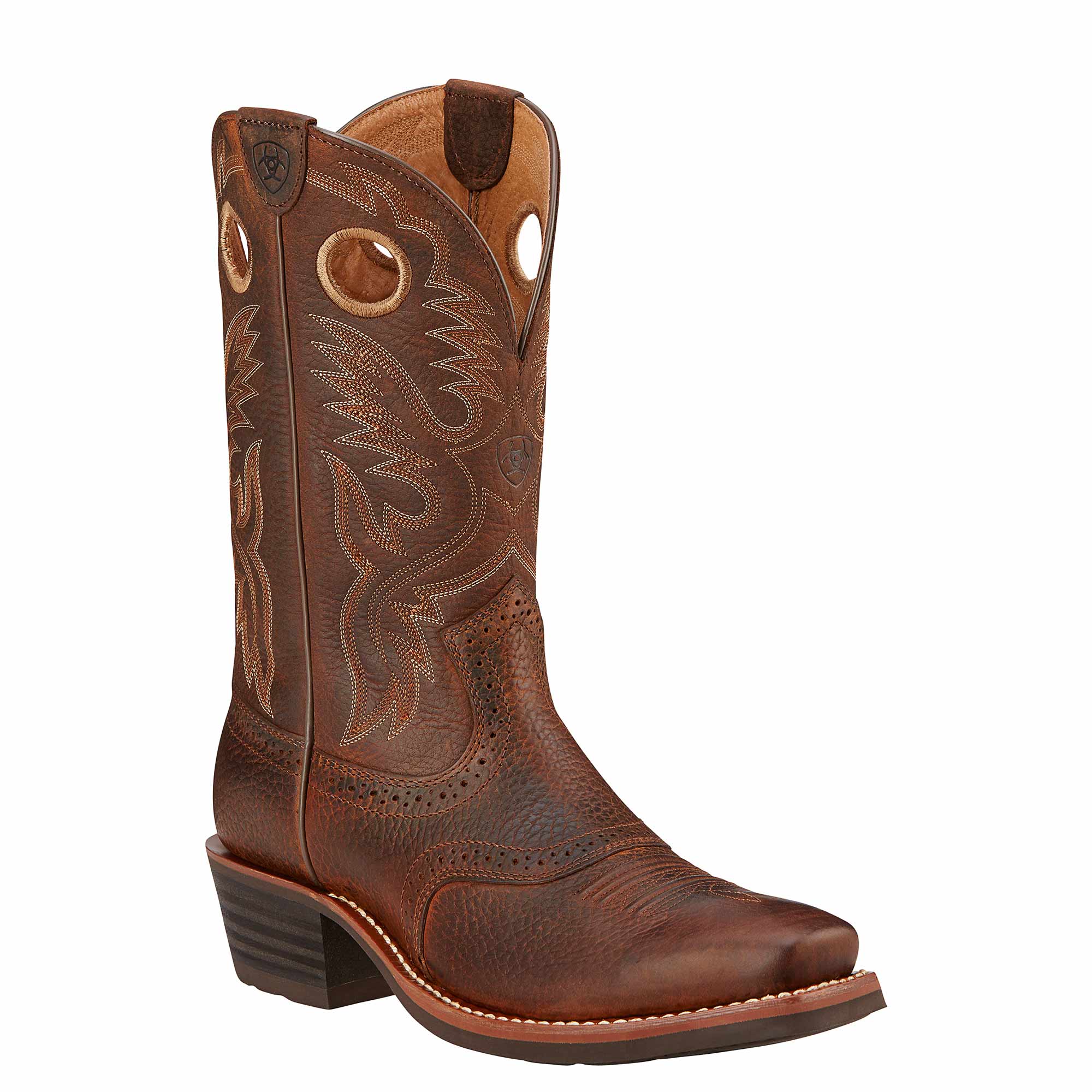 Ariat Western Boots Mens Heritage Roughstock Brown Oiled Rowdy.