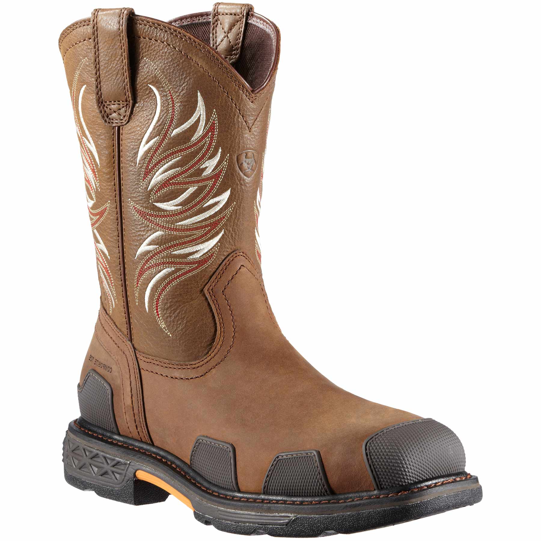 Ariat Men's Work Boots Overdrive Wide Square Toe in Alamo Brown.